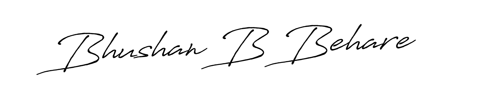 Make a beautiful signature design for name Bhushan B Behare. With this signature (Antro_Vectra_Bolder) style, you can create a handwritten signature for free. Bhushan B Behare signature style 7 images and pictures png