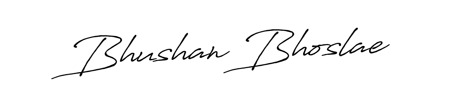 Design your own signature with our free online signature maker. With this signature software, you can create a handwritten (Antro_Vectra_Bolder) signature for name Bhushan Bhoslae. Bhushan Bhoslae signature style 7 images and pictures png