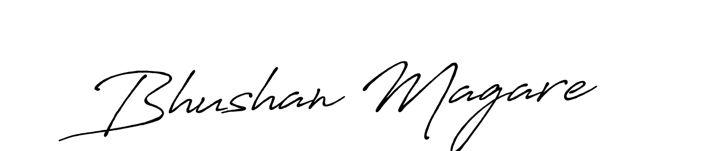 Design your own signature with our free online signature maker. With this signature software, you can create a handwritten (Antro_Vectra_Bolder) signature for name Bhushan Magare. Bhushan Magare signature style 7 images and pictures png