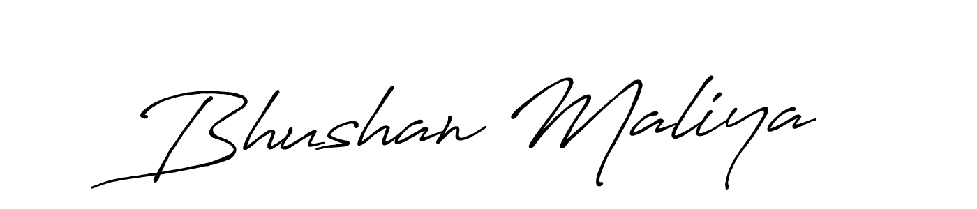 Bhushan Maliya stylish signature style. Best Handwritten Sign (Antro_Vectra_Bolder) for my name. Handwritten Signature Collection Ideas for my name Bhushan Maliya. Bhushan Maliya signature style 7 images and pictures png