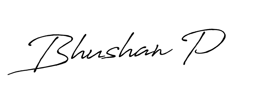 How to make Bhushan P signature? Antro_Vectra_Bolder is a professional autograph style. Create handwritten signature for Bhushan P name. Bhushan P signature style 7 images and pictures png