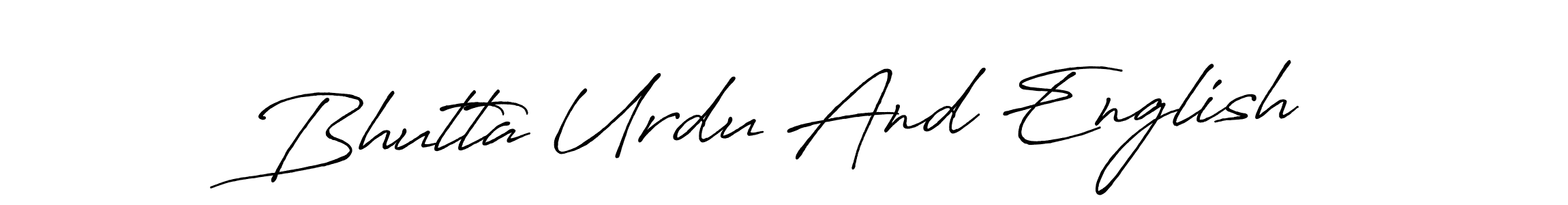 Also You can easily find your signature by using the search form. We will create Bhutta Urdu And English name handwritten signature images for you free of cost using Antro_Vectra_Bolder sign style. Bhutta Urdu And English signature style 7 images and pictures png