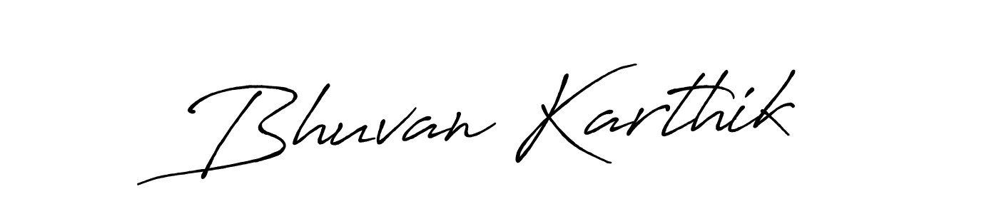 Make a beautiful signature design for name Bhuvan Karthik. With this signature (Antro_Vectra_Bolder) style, you can create a handwritten signature for free. Bhuvan Karthik signature style 7 images and pictures png