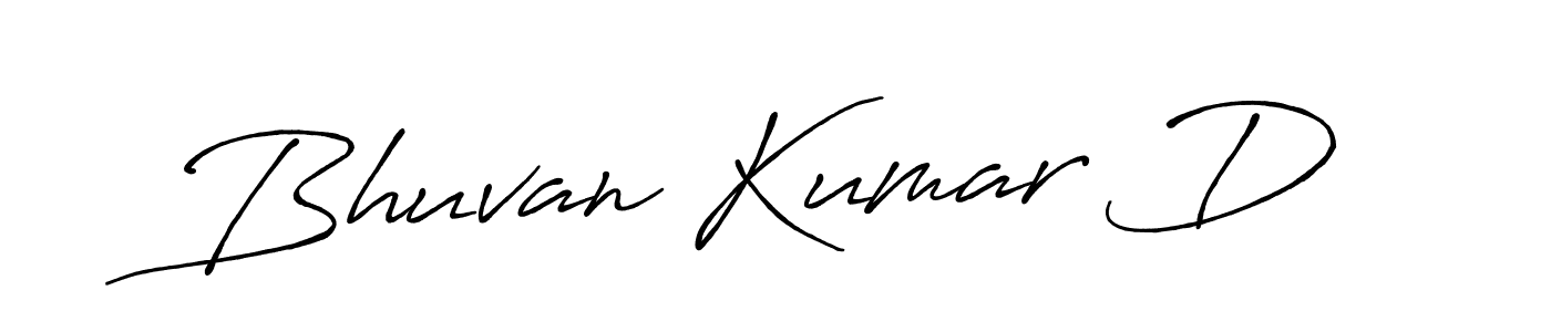 The best way (Antro_Vectra_Bolder) to make a short signature is to pick only two or three words in your name. The name Bhuvan Kumar D include a total of six letters. For converting this name. Bhuvan Kumar D signature style 7 images and pictures png