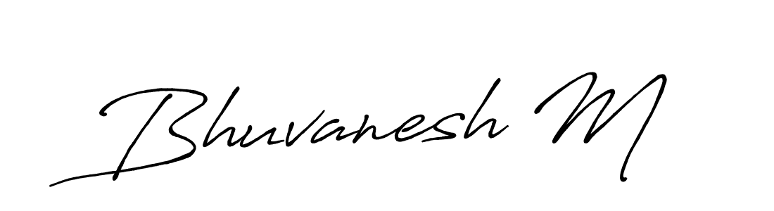 How to make Bhuvanesh M name signature. Use Antro_Vectra_Bolder style for creating short signs online. This is the latest handwritten sign. Bhuvanesh M signature style 7 images and pictures png