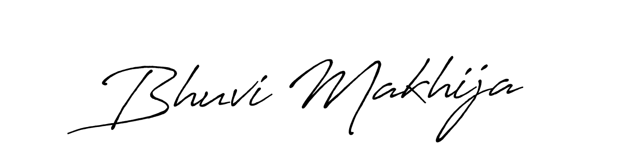 How to make Bhuvi Makhija name signature. Use Antro_Vectra_Bolder style for creating short signs online. This is the latest handwritten sign. Bhuvi Makhija signature style 7 images and pictures png