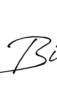 Make a beautiful signature design for name Bi. With this signature (Antro_Vectra_Bolder) style, you can create a handwritten signature for free. Bi signature style 7 images and pictures png