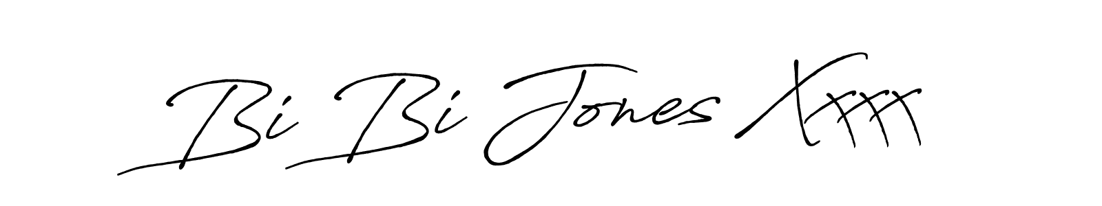 The best way (Antro_Vectra_Bolder) to make a short signature is to pick only two or three words in your name. The name Bi Bi Jones Xxxx include a total of six letters. For converting this name. Bi Bi Jones Xxxx signature style 7 images and pictures png