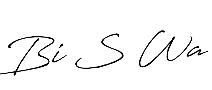 How to make Bi S Wa name signature. Use Antro_Vectra_Bolder style for creating short signs online. This is the latest handwritten sign. Bi S Wa signature style 7 images and pictures png