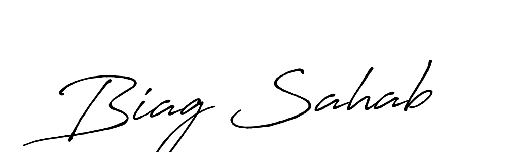 Use a signature maker to create a handwritten signature online. With this signature software, you can design (Antro_Vectra_Bolder) your own signature for name Biag Sahab. Biag Sahab signature style 7 images and pictures png