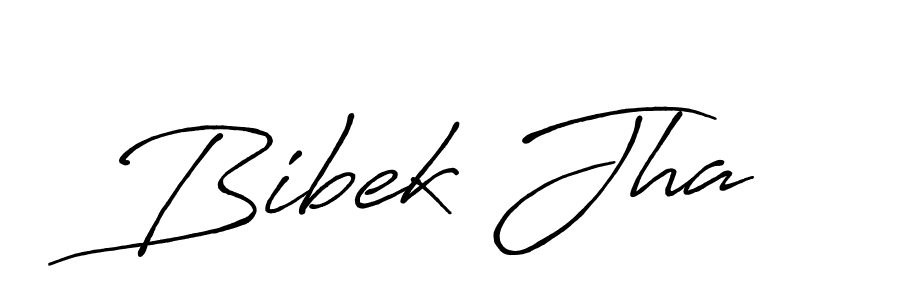 How to make Bibek Jha name signature. Use Antro_Vectra_Bolder style for creating short signs online. This is the latest handwritten sign. Bibek Jha signature style 7 images and pictures png