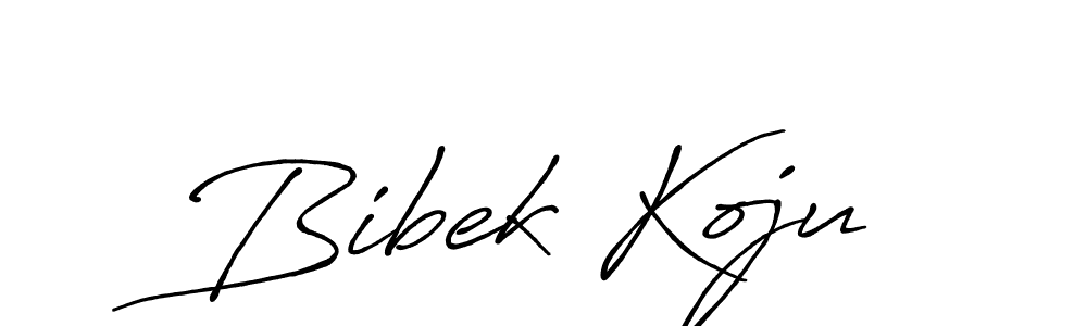 How to make Bibek Koju signature? Antro_Vectra_Bolder is a professional autograph style. Create handwritten signature for Bibek Koju name. Bibek Koju signature style 7 images and pictures png