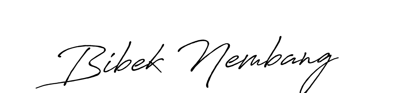 Create a beautiful signature design for name Bibek Nembang. With this signature (Antro_Vectra_Bolder) fonts, you can make a handwritten signature for free. Bibek Nembang signature style 7 images and pictures png