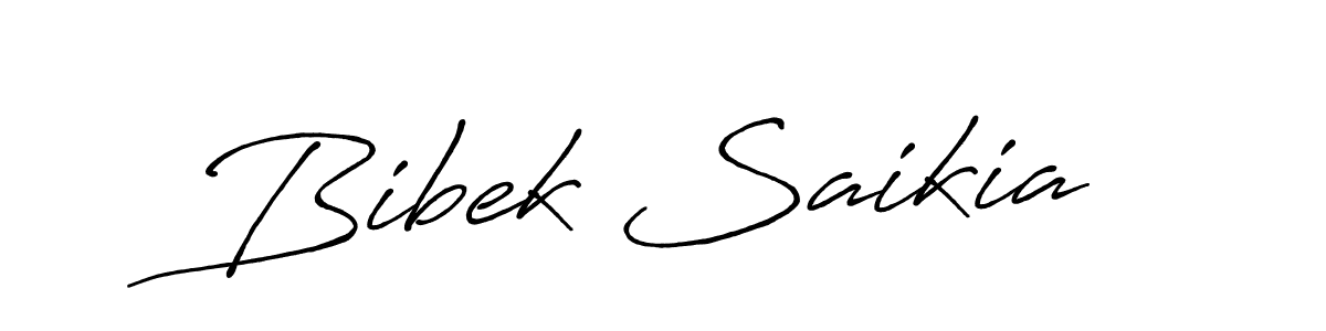 Create a beautiful signature design for name Bibek Saikia. With this signature (Antro_Vectra_Bolder) fonts, you can make a handwritten signature for free. Bibek Saikia signature style 7 images and pictures png