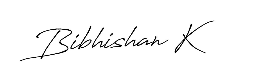 Use a signature maker to create a handwritten signature online. With this signature software, you can design (Antro_Vectra_Bolder) your own signature for name Bibhishan K. Bibhishan K signature style 7 images and pictures png