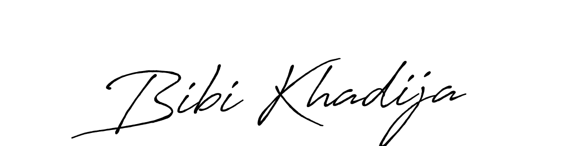 Create a beautiful signature design for name Bibi Khadija. With this signature (Antro_Vectra_Bolder) fonts, you can make a handwritten signature for free. Bibi Khadija signature style 7 images and pictures png