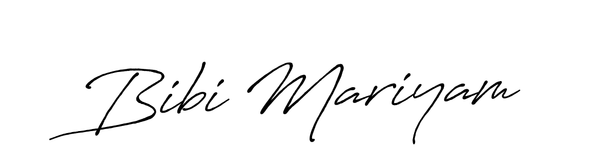 Create a beautiful signature design for name Bibi Mariyam. With this signature (Antro_Vectra_Bolder) fonts, you can make a handwritten signature for free. Bibi Mariyam signature style 7 images and pictures png