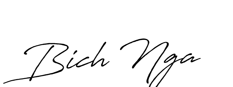 This is the best signature style for the Bich Nga name. Also you like these signature font (Antro_Vectra_Bolder). Mix name signature. Bich Nga signature style 7 images and pictures png