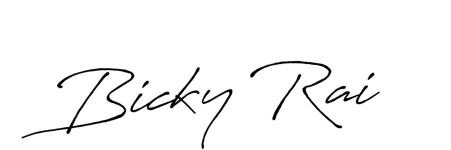 Use a signature maker to create a handwritten signature online. With this signature software, you can design (Antro_Vectra_Bolder) your own signature for name Bicky Rai. Bicky Rai signature style 7 images and pictures png