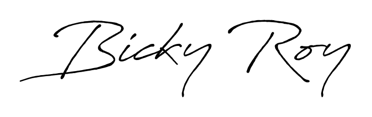 Upgrade your professional image with Bicky Roy signature created with Antro_Vectra_Bolder font. Fast, free, and watermark-free download. Bicky Roy signature style 7 images and pictures png