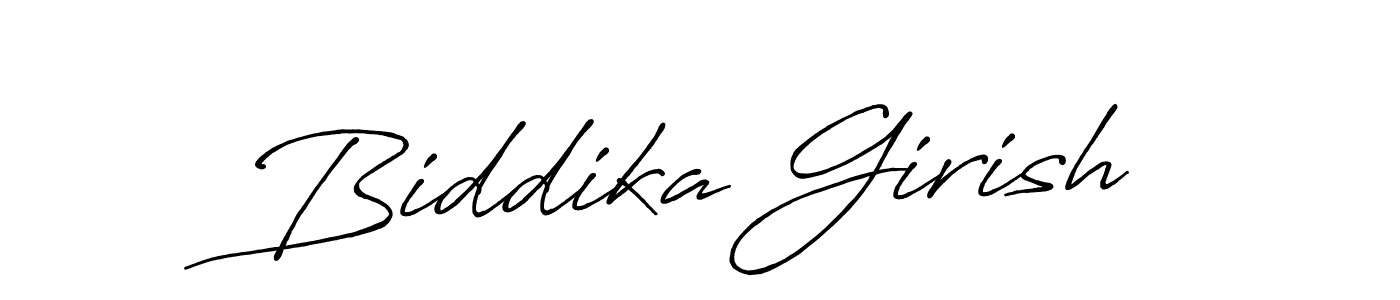 The best way (Antro_Vectra_Bolder) to make a short signature is to pick only two or three words in your name. The name Biddika Girish include a total of six letters. For converting this name. Biddika Girish signature style 7 images and pictures png