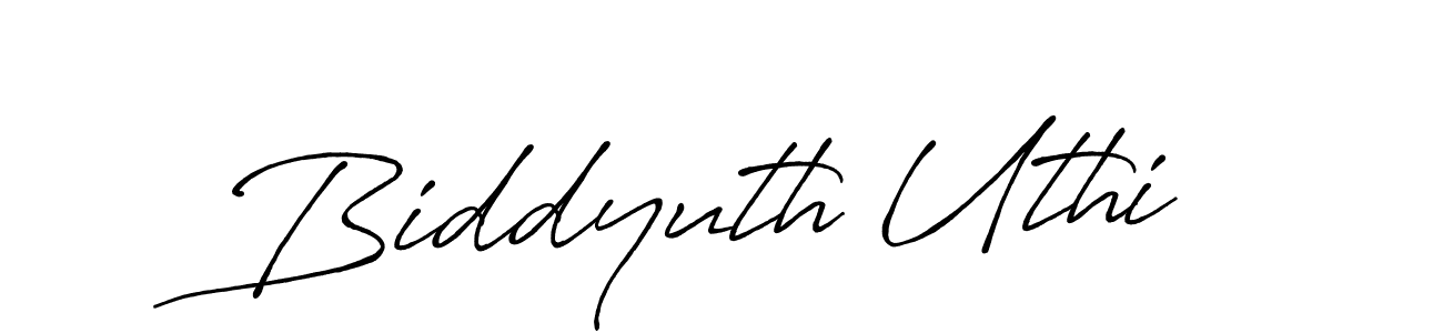 The best way (Antro_Vectra_Bolder) to make a short signature is to pick only two or three words in your name. The name Biddyuth Uthi include a total of six letters. For converting this name. Biddyuth Uthi signature style 7 images and pictures png