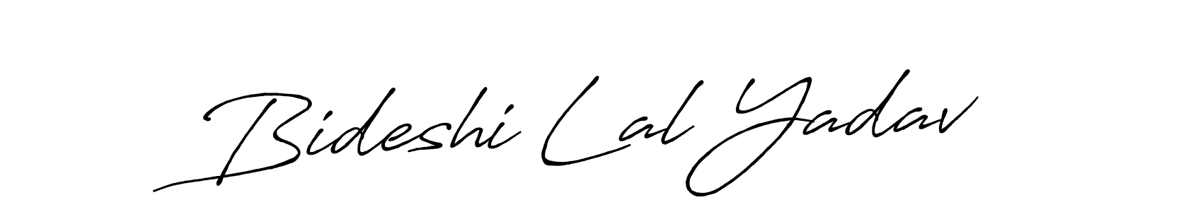 How to make Bideshi Lal Yadav name signature. Use Antro_Vectra_Bolder style for creating short signs online. This is the latest handwritten sign. Bideshi Lal Yadav signature style 7 images and pictures png