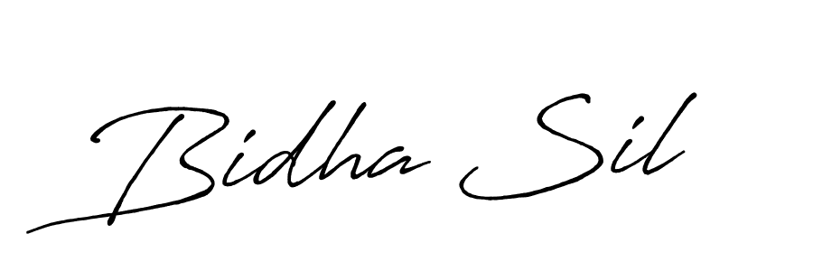 You should practise on your own different ways (Antro_Vectra_Bolder) to write your name (Bidha Sil) in signature. don't let someone else do it for you. Bidha Sil signature style 7 images and pictures png