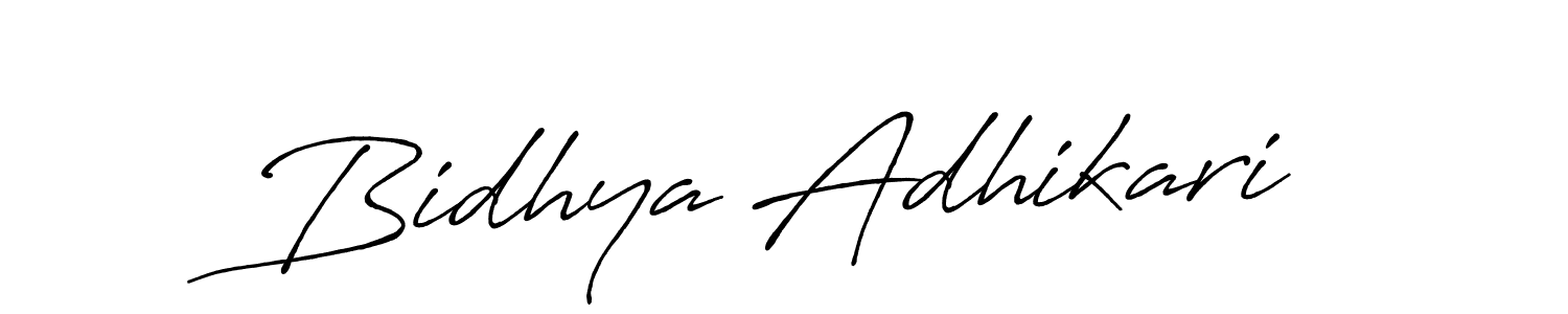 Also we have Bidhya Adhikari name is the best signature style. Create professional handwritten signature collection using Antro_Vectra_Bolder autograph style. Bidhya Adhikari signature style 7 images and pictures png