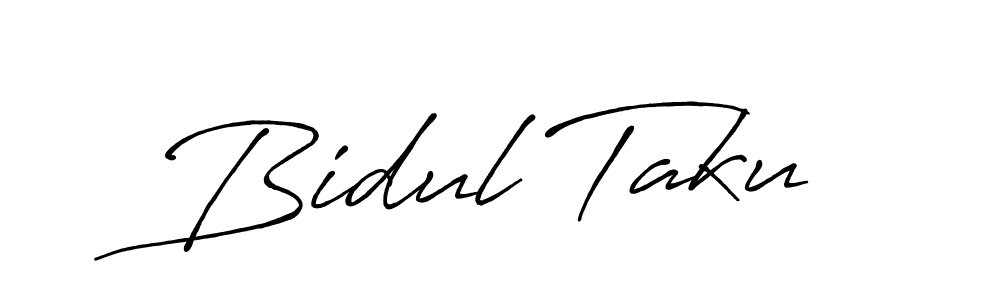 Use a signature maker to create a handwritten signature online. With this signature software, you can design (Antro_Vectra_Bolder) your own signature for name Bidul Taku. Bidul Taku signature style 7 images and pictures png
