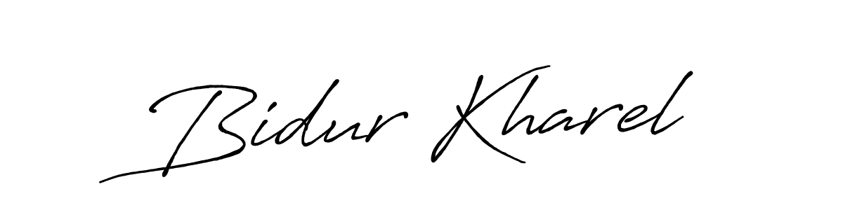 Create a beautiful signature design for name Bidur Kharel. With this signature (Antro_Vectra_Bolder) fonts, you can make a handwritten signature for free. Bidur Kharel signature style 7 images and pictures png