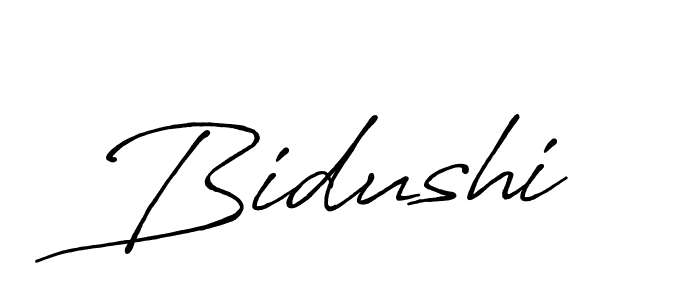 Make a beautiful signature design for name Bidushi. With this signature (Antro_Vectra_Bolder) style, you can create a handwritten signature for free. Bidushi signature style 7 images and pictures png