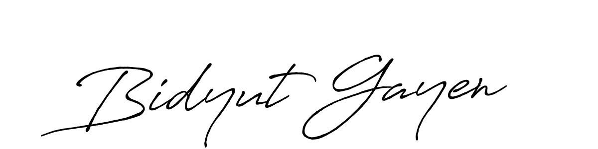 How to make Bidyut Gayen name signature. Use Antro_Vectra_Bolder style for creating short signs online. This is the latest handwritten sign. Bidyut Gayen signature style 7 images and pictures png