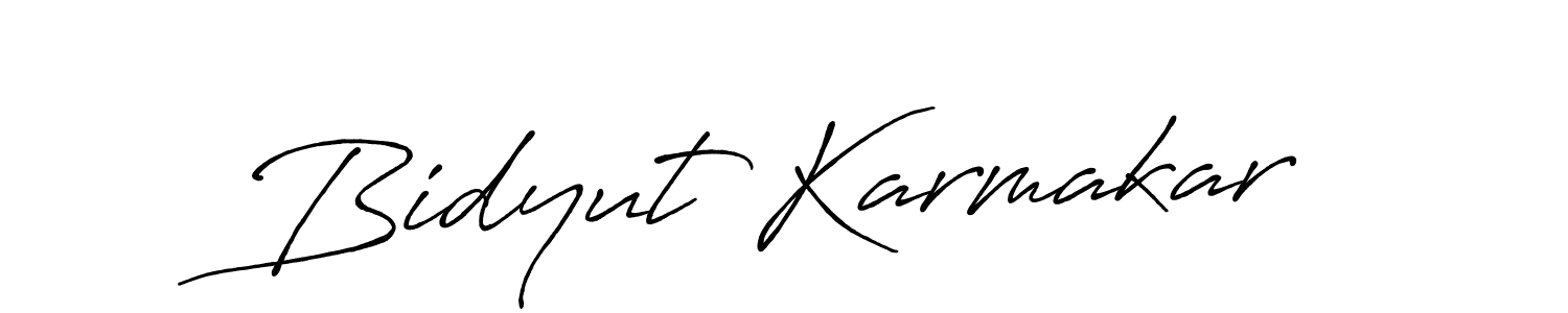 Make a beautiful signature design for name Bidyut Karmakar. With this signature (Antro_Vectra_Bolder) style, you can create a handwritten signature for free. Bidyut Karmakar signature style 7 images and pictures png