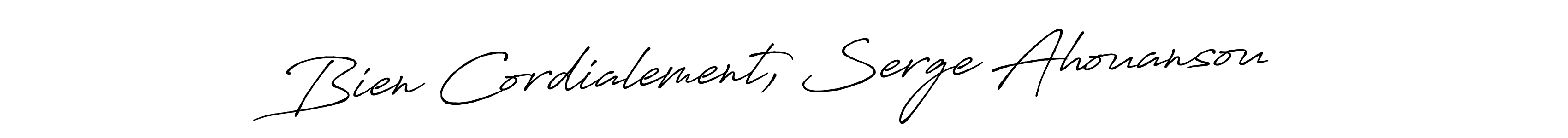 It looks lik you need a new signature style for name Bien Cordialement, Serge Ahouansou. Design unique handwritten (Antro_Vectra_Bolder) signature with our free signature maker in just a few clicks. Bien Cordialement, Serge Ahouansou signature style 7 images and pictures png