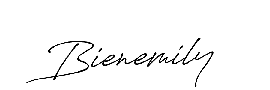 The best way (Antro_Vectra_Bolder) to make a short signature is to pick only two or three words in your name. The name Bienemily include a total of six letters. For converting this name. Bienemily signature style 7 images and pictures png