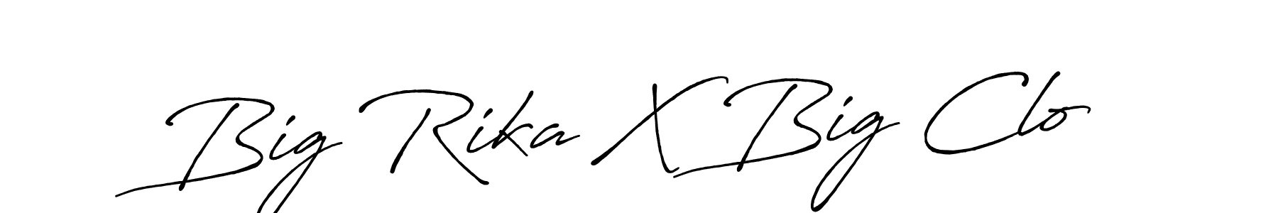 Use a signature maker to create a handwritten signature online. With this signature software, you can design (Antro_Vectra_Bolder) your own signature for name Big Rika X Big Clo. Big Rika X Big Clo signature style 7 images and pictures png