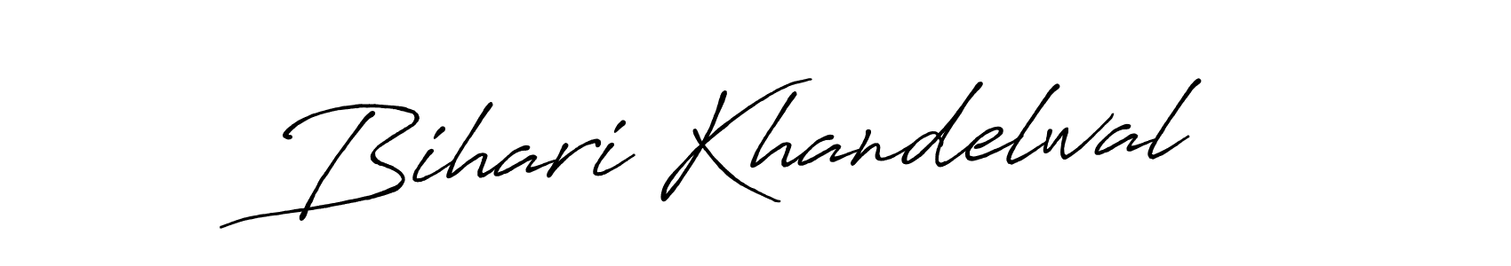 This is the best signature style for the Bihari Khandelwal name. Also you like these signature font (Antro_Vectra_Bolder). Mix name signature. Bihari Khandelwal signature style 7 images and pictures png
