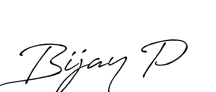 Design your own signature with our free online signature maker. With this signature software, you can create a handwritten (Antro_Vectra_Bolder) signature for name Bijay P. Bijay P signature style 7 images and pictures png