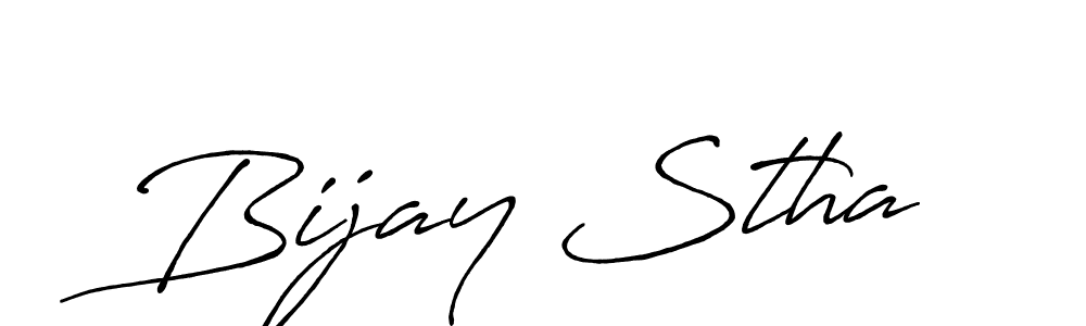 The best way (Antro_Vectra_Bolder) to make a short signature is to pick only two or three words in your name. The name Bijay Stha include a total of six letters. For converting this name. Bijay Stha signature style 7 images and pictures png