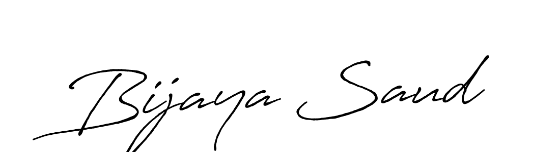 Make a beautiful signature design for name Bijaya Saud. With this signature (Antro_Vectra_Bolder) style, you can create a handwritten signature for free. Bijaya Saud signature style 7 images and pictures png
