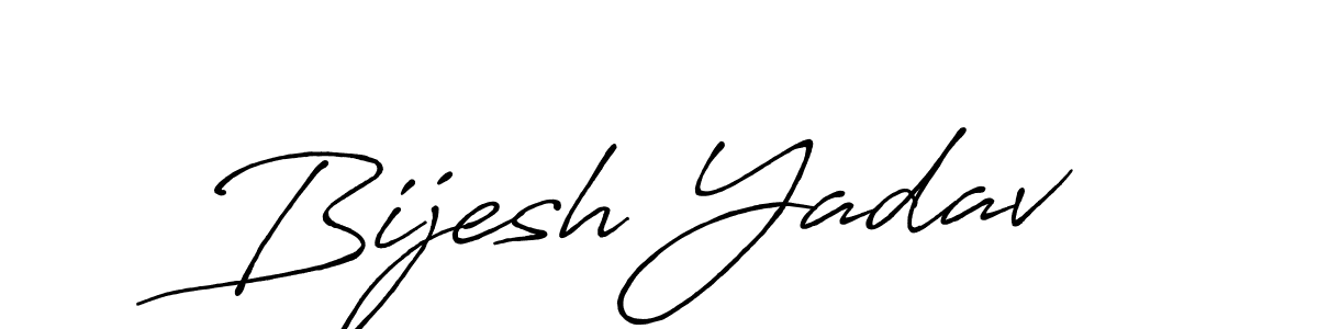 Create a beautiful signature design for name Bijesh Yadav. With this signature (Antro_Vectra_Bolder) fonts, you can make a handwritten signature for free. Bijesh Yadav signature style 7 images and pictures png