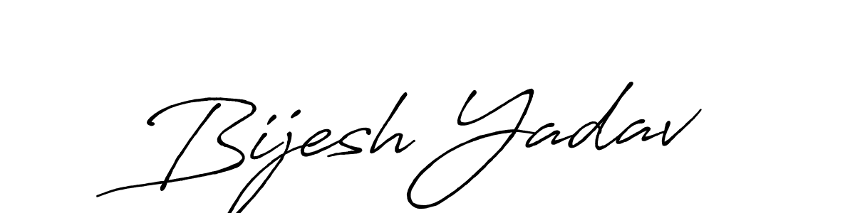 Create a beautiful signature design for name Bijesh Yadav. With this signature (Antro_Vectra_Bolder) fonts, you can make a handwritten signature for free. Bijesh Yadav signature style 7 images and pictures png