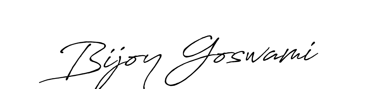 How to make Bijoy Goswami name signature. Use Antro_Vectra_Bolder style for creating short signs online. This is the latest handwritten sign. Bijoy Goswami signature style 7 images and pictures png