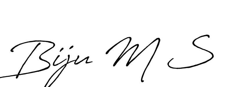 Use a signature maker to create a handwritten signature online. With this signature software, you can design (Antro_Vectra_Bolder) your own signature for name Biju M S. Biju M S signature style 7 images and pictures png
