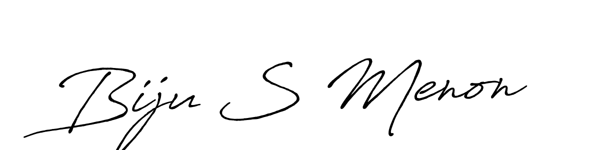 Make a beautiful signature design for name Biju S Menon. With this signature (Antro_Vectra_Bolder) style, you can create a handwritten signature for free. Biju S Menon signature style 7 images and pictures png