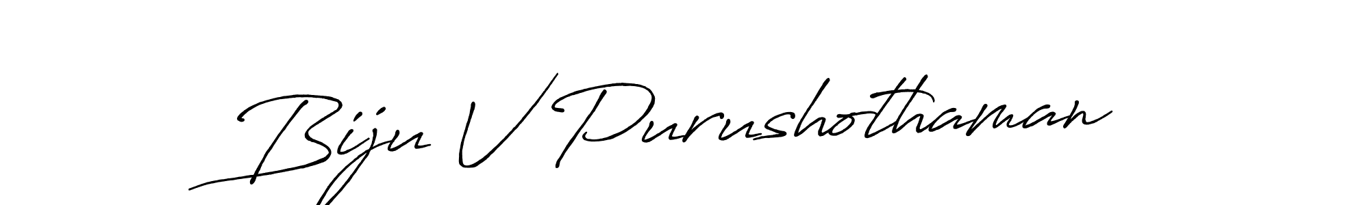 How to make Biju V Purushothaman name signature. Use Antro_Vectra_Bolder style for creating short signs online. This is the latest handwritten sign. Biju V Purushothaman signature style 7 images and pictures png