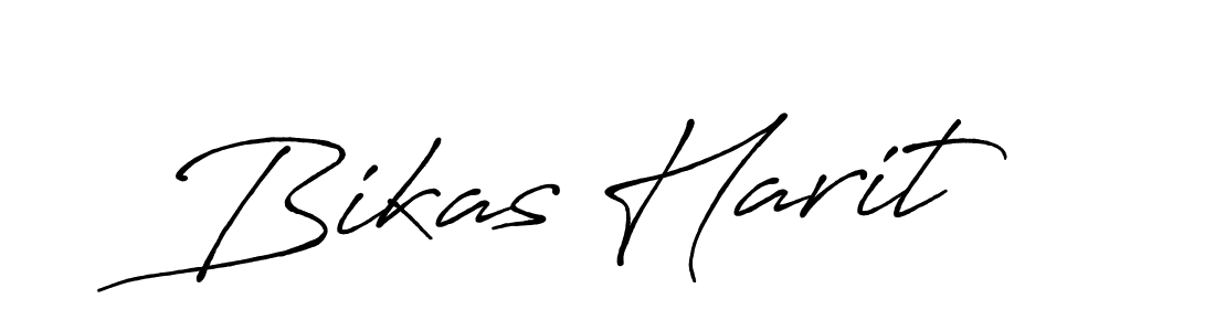 How to make Bikas Harit name signature. Use Antro_Vectra_Bolder style for creating short signs online. This is the latest handwritten sign. Bikas Harit signature style 7 images and pictures png