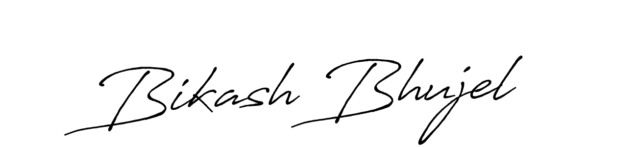 Bikash Bhujel stylish signature style. Best Handwritten Sign (Antro_Vectra_Bolder) for my name. Handwritten Signature Collection Ideas for my name Bikash Bhujel. Bikash Bhujel signature style 7 images and pictures png