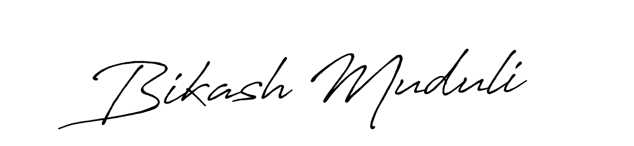 Make a beautiful signature design for name Bikash Muduli. With this signature (Antro_Vectra_Bolder) style, you can create a handwritten signature for free. Bikash Muduli signature style 7 images and pictures png